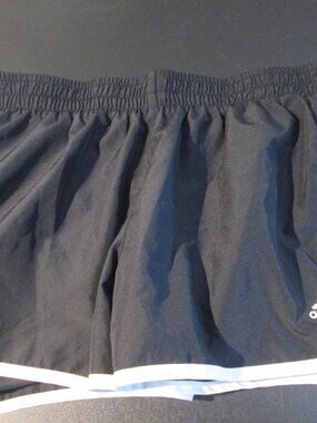NWOT Ladies sz XL running shorts ADIDAS black with lining and white trim